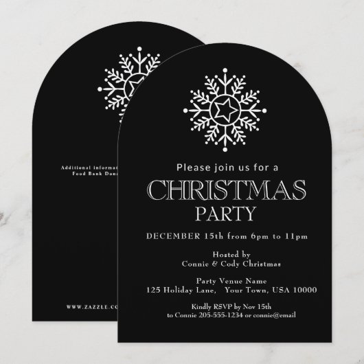 Delicate Pastel Swirls Christmas Ornament Party 招待状 (正面/裏面)