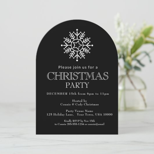 Delicate Pastel Swirls Christmas Ornament Party 招待状 (スタンド正面)