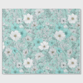 Delicate Pastel Wildflower Mint Floral Pattern ラッピングペーパー (フラット)