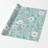 Delicate Pastel Wildflower Mint Floral Pattern ラッピングペーパー (アンロールド)