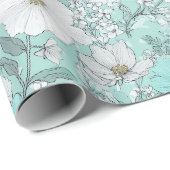 Delicate Pastel Wildflower Mint Floral Pattern ラッピングペーパー (ロールコーナー)
