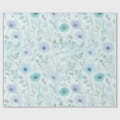 Delicate Pastel Wildflower Mint Floral Pattern ラッピングペーパー (フラット)