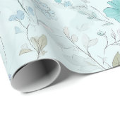 Delicate Pastel Wildflower Mint Floral Pattern ラッピングペーパー (ロールコーナー)