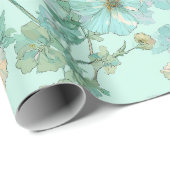 Delicate Pastel Wildflower Mint Floral Pattern ラッピングペーパー (ロールコーナー)