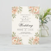 Delicate Peach Bloom Arch Wedding 招待状 (スタンド正面)