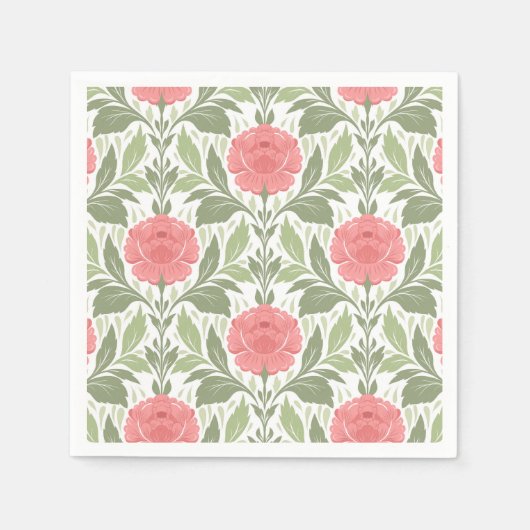 Delicate peonies スタンダードカクテルナプキン (正面)