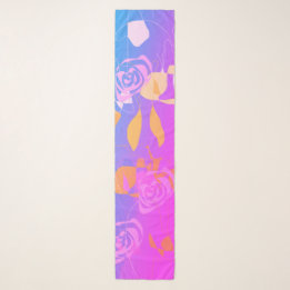 Delicate Pink Blue Purple Abstract Floral Scarf スカーフ