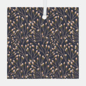 Delicate Pink Buds on Brown Branches ガラスオーナメント (裏面)