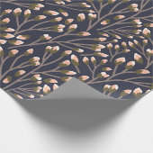 Delicate Pink Buds on Brown Branches ラッピングペーパー (角)