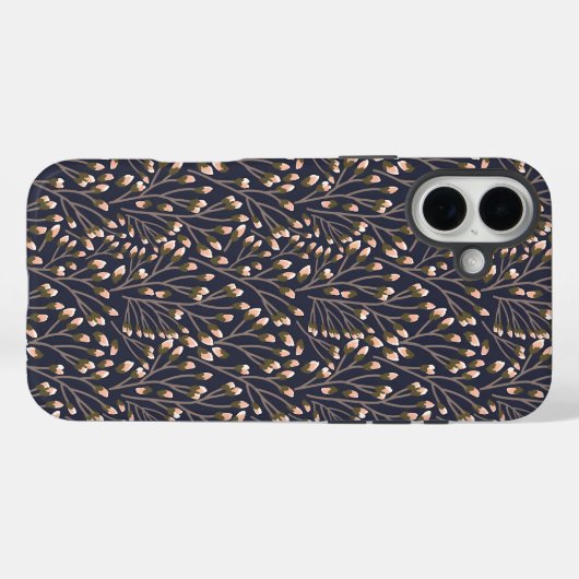 Delicate Pink Buds on Brown Branches Case-Mate iPhoneケース (裏面 (横))