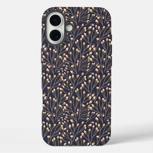 Delicate Pink Buds on Brown Branches Case-Mate iPhoneケース (裏面)
