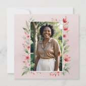 Delicate Pink Cherish Botanical Wildflower Funeral 招待状 (裏面)