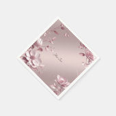 Delicate Pink Floral スタンダードカクテルナプキン (角)