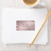 Delicate Pink Floral Address Label ラベル (インサイチュ)