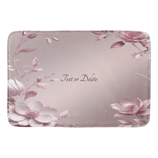 Delicate Pink Floral Bath Mat バスマット (正面)