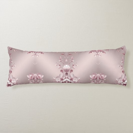 Delicate Pink Floral Body Pillow ボディピロー (正面)