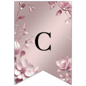 Delicate Pink Floral Bunting Flag バンティングフラッグ (第1の旗)