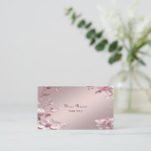 Delicate Pink Floral Business Card 名刺 (スタンド正面)