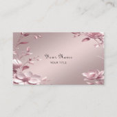 Delicate Pink Floral Business Card 名刺 (正面)