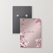 Delicate Pink Floral Button 缶バッジ (正面/裏面)