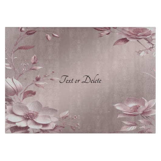 Delicate Pink Floral Cutting Board カッティングボード (正面)