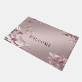 Delicate Pink Floral Doormat ドアマット (アングル)