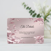 Delicate Pink Floral Frame Detail エンクロージャーカード (スタンド正面)