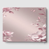 Delicate Pink Floral Frame Guest Book ゲストブック (裏面)
