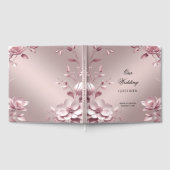 Delicate Pink Floral Frame Guest Book ゲストブック (全面)