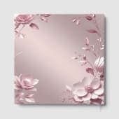 Delicate Pink Floral Frame Guest Book ゲストブック (裏面)