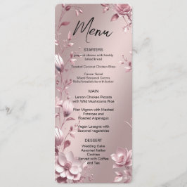 Delicate Pink Floral Frame Menu メニュー