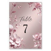 Delicate Pink Floral Frame Table Number テーブルナンバー (裏面)