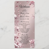 Delicate Pink Floral Frame Wedding  Program プログラム (正面)