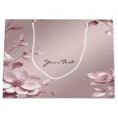 Delicate Pink Floral Gift Bag ラージペーパーバッグ (正面)