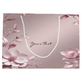 Delicate Pink Floral Gift Bag ラージペーパーバッグ (裏面)