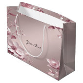 Delicate Pink Floral Gift Bag ラージペーパーバッグ (裏面アングル)