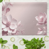 Delicate Pink Floral Kitchen Towel キッチンタオル (折り畳み)