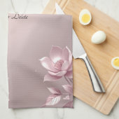 Delicate Pink Floral Kitchen Towel キッチンタオル (四つ折り)