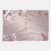 Delicate Pink Floral Kitchen Towel キッチンタオル (横)