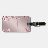 Delicate Pink Floral Luggage Tag ラゲッジタグ (正面横)