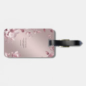 Delicate Pink Floral Luggage Tag ラゲッジタグ (裏面横)
