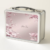 Delicate Pink Floral Lunch box メタルランチボックス (裏面)