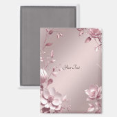 Delicate Pink Floral Magnet マグネット (正面/裏面)