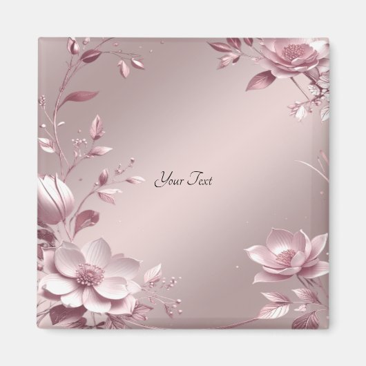 Delicate Pink Floral Magnet マグネット (正面)