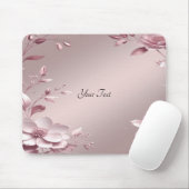 Delicate Pink Floral Mousepad マウスパッド (マウス)
