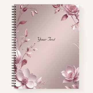 Delicate Pink Floral Notebook ノートブック