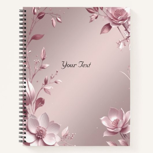 Delicate Pink Floral Notebook ノートブック (正面)