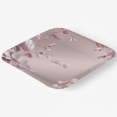 Delicate Pink Floral Paper Plate ペーパープレート (傾斜あり)