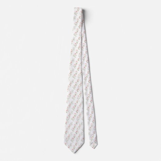 Delicate pink floral pattern neck tie ネクタイ (正面)