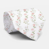 Delicate pink floral pattern neck tie ネクタイ (ロール)